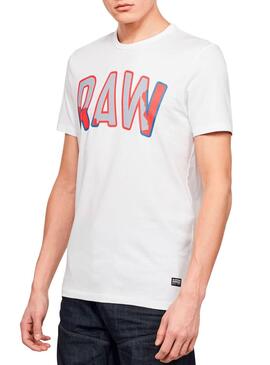 T-Shirt G-Star Multi Layer Branco para Homem