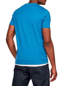 T-Shirt G-Star Raw Text Azul para Homem