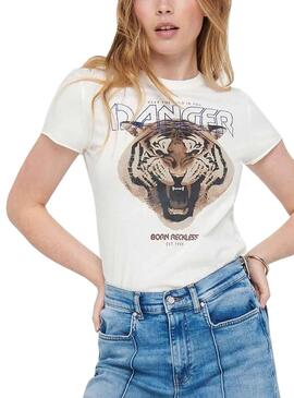 T-Shirt Only Lucy Branco para Mulher
