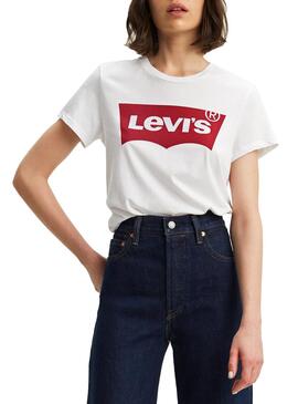 T-Shirt Levis Perfect Tee  Large Branco para Mulher