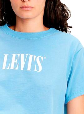 T-Shirt Levis Graphic Serif Logo Azul para Mulher