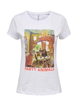 T-Shirt Only Nima Party Branco para Mulher