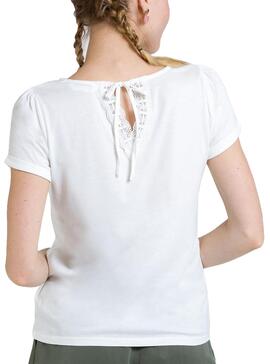 T-Shirt Naf Naf Flower Branco para Mulher