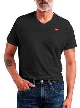 T-Shirt Levis VNeck Preto para Homem