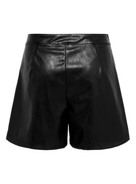 Shorts Only Kara  Couro falso Preto para Mulher