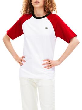 T-Shirt Lacoste Ranglan Vermelho Mulher e Homem