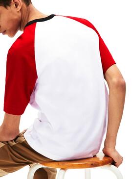T-Shirt Lacoste Ranglan Vermelho Mulher e Homem