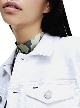 Casaca Denim Tommy Jeans Slim Branco Mulher