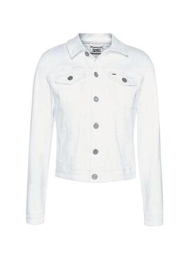 Casaca Denim Tommy Jeans Slim Branco Mulher