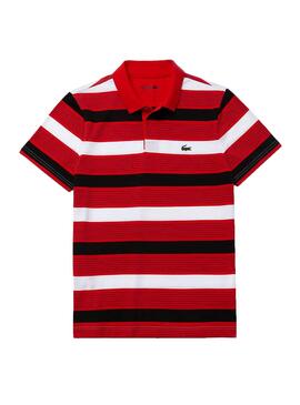 Polo Lacoste Striped Vermelho para Homem