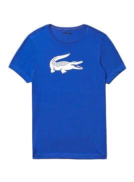 T-Shirt Lacoste Croco Azul Cobalto para Homem