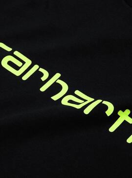 T-Shirt Script Carhartt Preto Neon para Homem