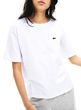 T-Shirt Lacoste de grandes dimensões Branco para Mulher