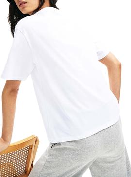 T-Shirt Lacoste de grandes dimensões Branco para Mulher