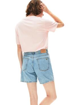 T-Shirt Rosa Lacoste de grandes dimensões para Mulher