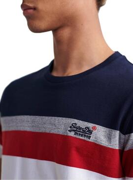 T-Shirt Superdry Classic Stripe Azul Marinho Homem