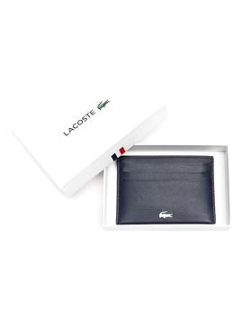 Carteira Couro Lacoste Azul para Homem