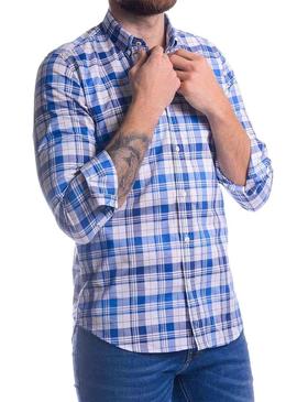 Camisa El Pulpo Tartan pop Azul para  Homem