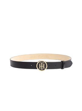 Cinto Tommy Hilfiger Round Bucle Negra Mulheres 