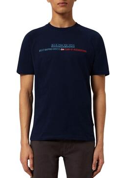 T-Shirt Napapijri Sastia Azul Marinho para  Homem