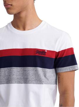 T-Shirt Superdry Classic Stripe Branco Homem