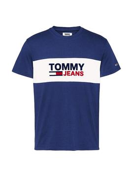 T-Shirt Tommy Jeans Pieced Azul para Homem