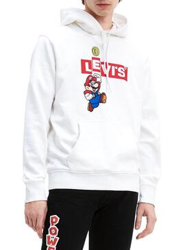 Sweat Levis Super Mario Hoodie Branco Homem