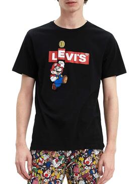 T-Shirt Levis Super Mario Preto para  Homem
