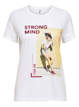 T-Shirt Only Kia Strong Branco para Mulher