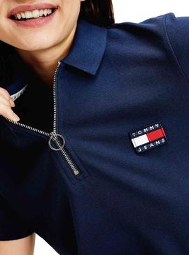 Polo Tommy Jeans Badge Azul para  Mulher