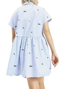 Vestido Tommy Jeans Critter Azul para Mulher