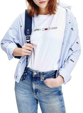 T-Shirt Tommy Jeans Blazer Branco para Mulher