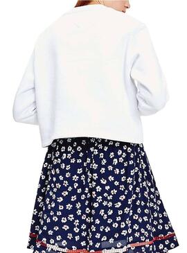 Sweat Tripulação Tommy Jeans Branco para Mulher