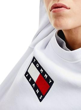 Sweat Tripulação Tommy Jeans Branco para Mulher