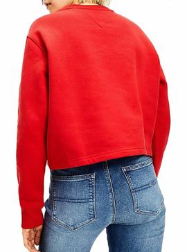 Sweat Tommy Jeans Crew Vermelho para Mulher