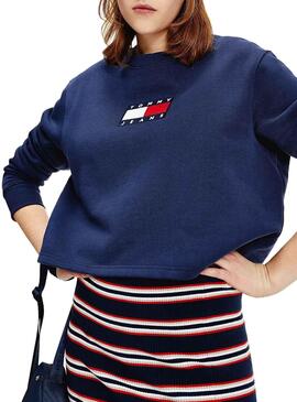 Sweat Tommy Jeans Crew  Azul para Mulher