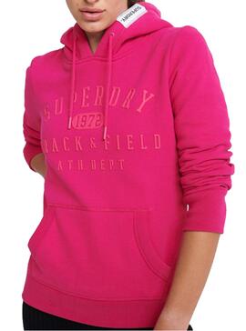 Sweat Superdry Track and Field Rosa Mulher
