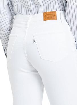 Jeans Levis 724 Western Branco Mulher