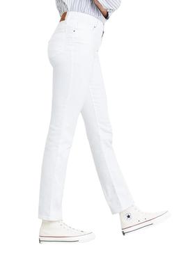 Jeans Levis 724 Western Branco Mulher