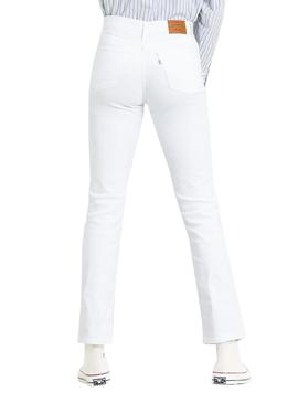 Jeans Levis 724 Western Branco Mulher