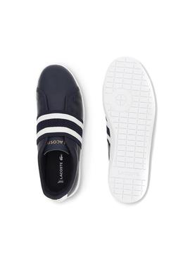 Sapato Lacoste Carnaby Evo Slip Azul Marinho Mulhe