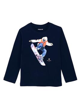 T-Shirt May Snowboard oral Azul Marinho para  Criança