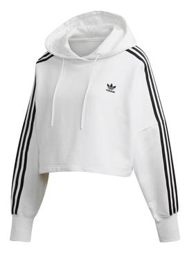 Sweat Adidas Cropped Branco Mulher