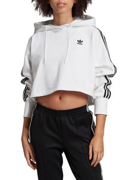 Sweat Adidas Cropped Branco Mulher