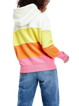 Sweat Tommy Jeans Stripes Multicolor para Mulher