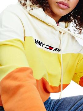 Sweat Tommy Jeans Stripes Multicolor para Mulher