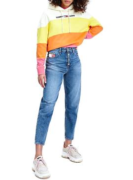 Sweat Tommy Jeans Stripes Multicolor para Mulher
