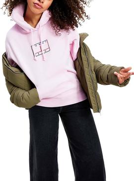 Sweat Tommy Jeans Outline Rosa para Mulher