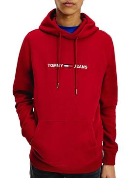 Sweat Tommy Jeans Hoodie Vermelho para Homem