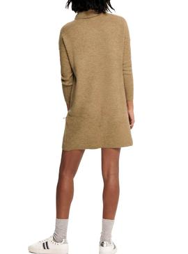 Vestido Only Jana De Punto Camel para Mulher